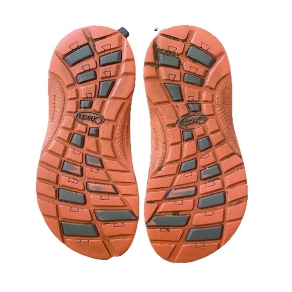 Chaco Sandals Youth Big Kid's Orange And Grey Youth Size 2.5 - Picture 7 of 8